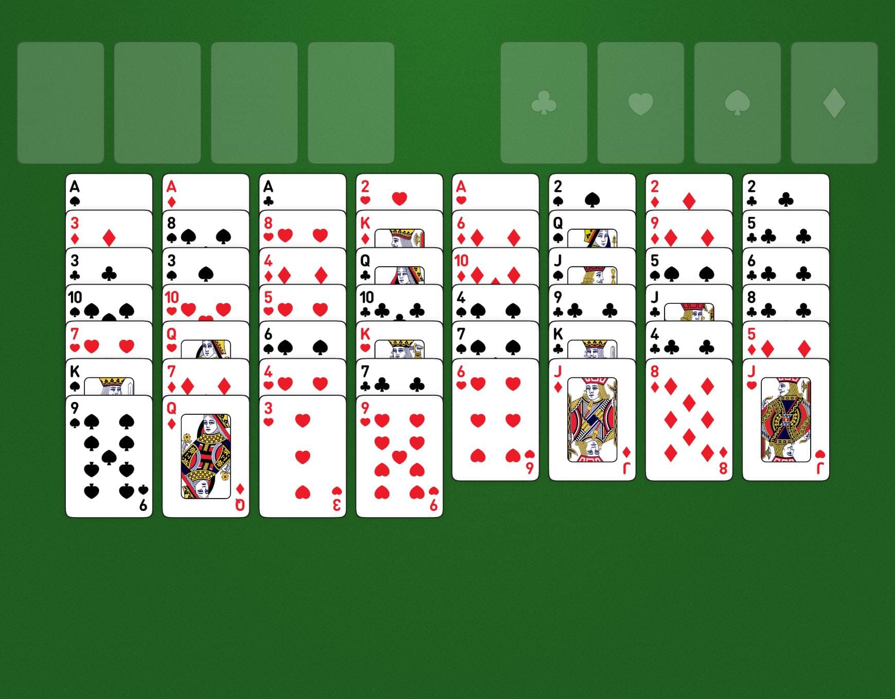 Disposition du jeu Challenge FreeCell