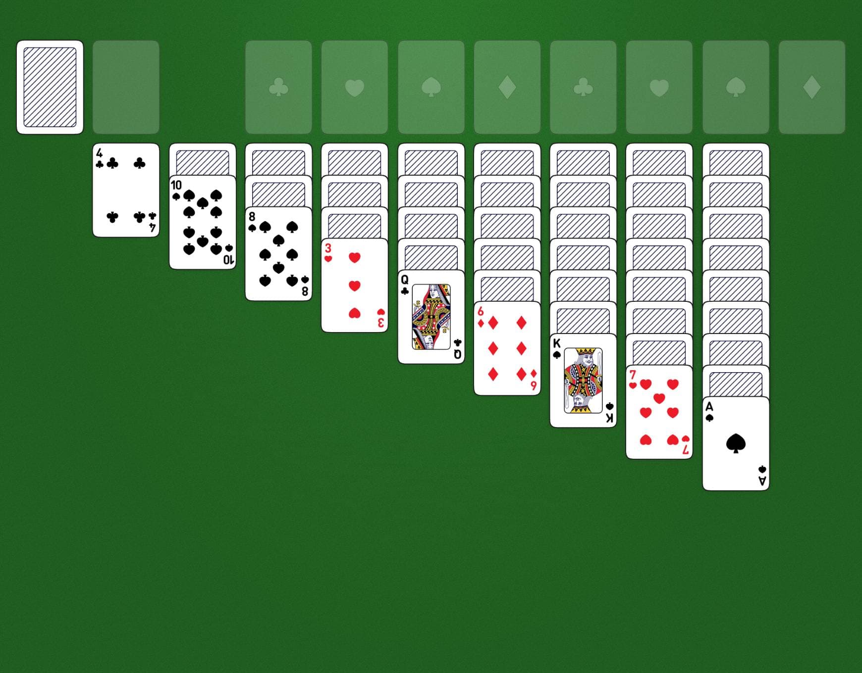 Disposition du jeu Double Klondike