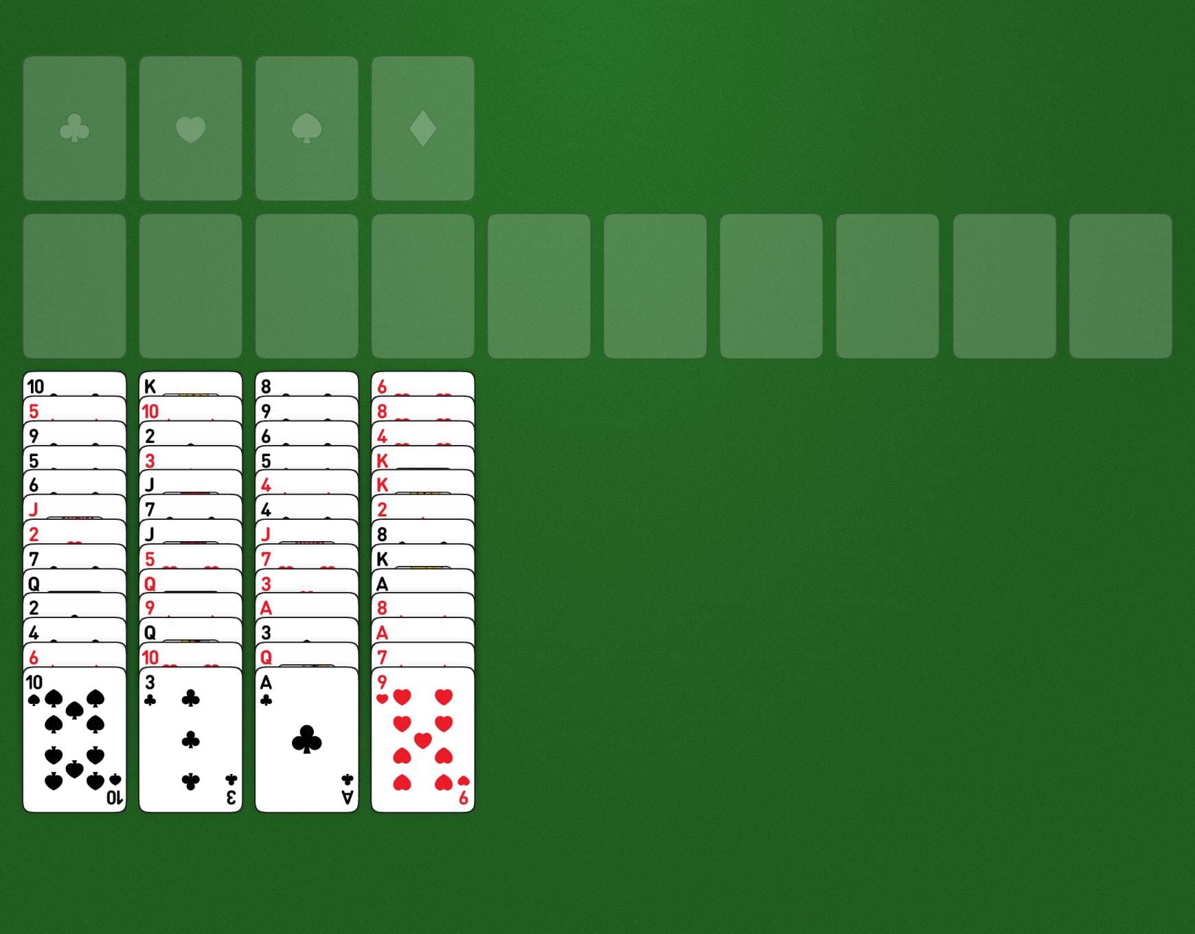Disposition du jeu Four by Ten