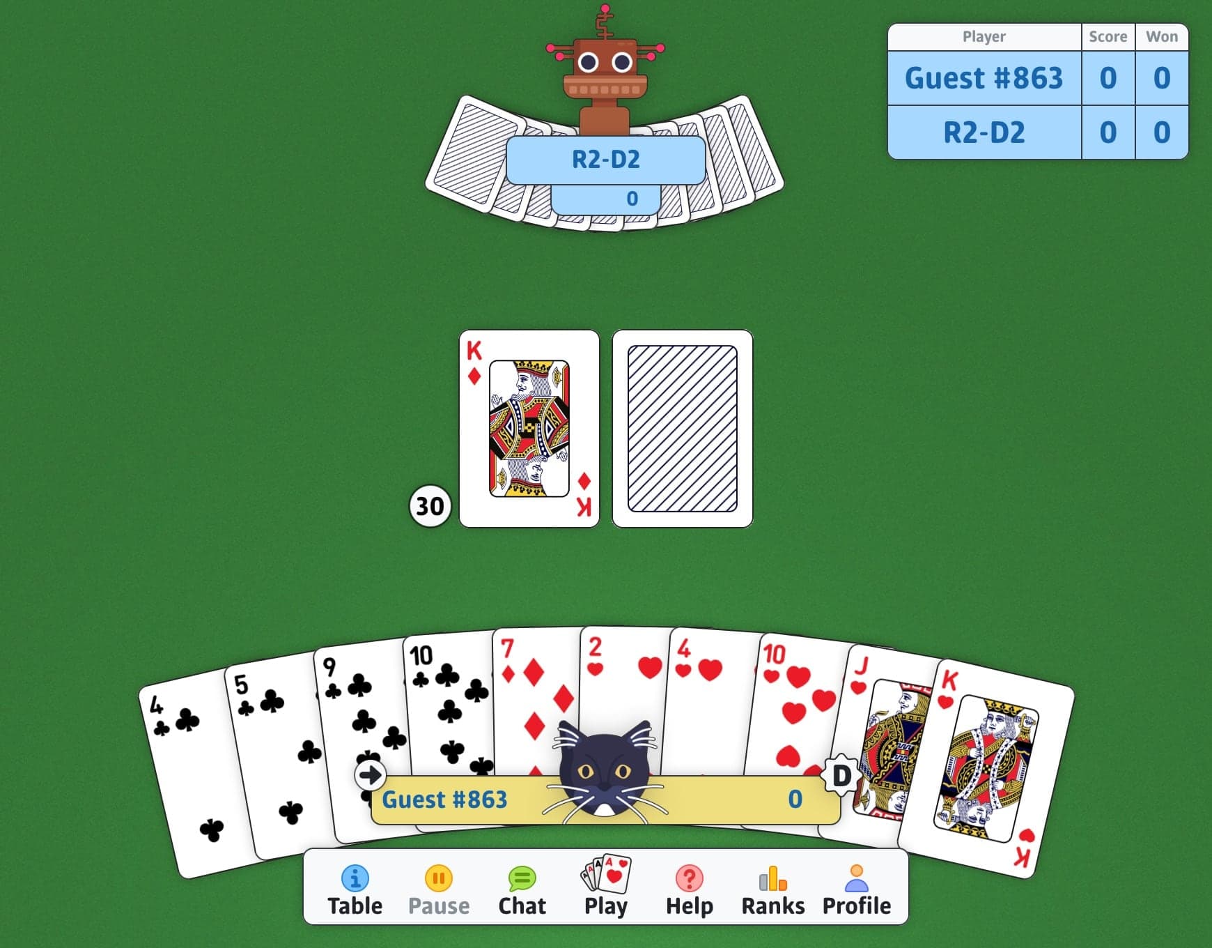 Play gin rummy