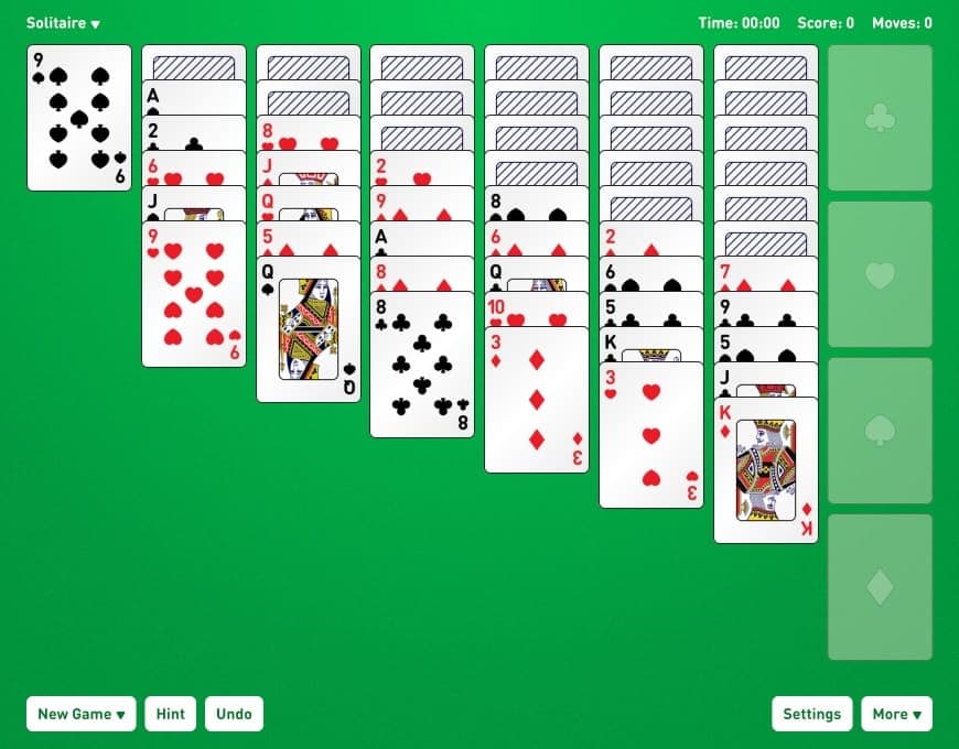 Captura de pantalla del solitario ruso - juego gratis en línea