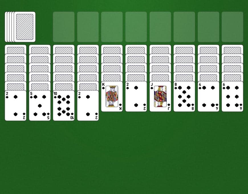 Screenshot of free Spider Solitaire 2 Suits game