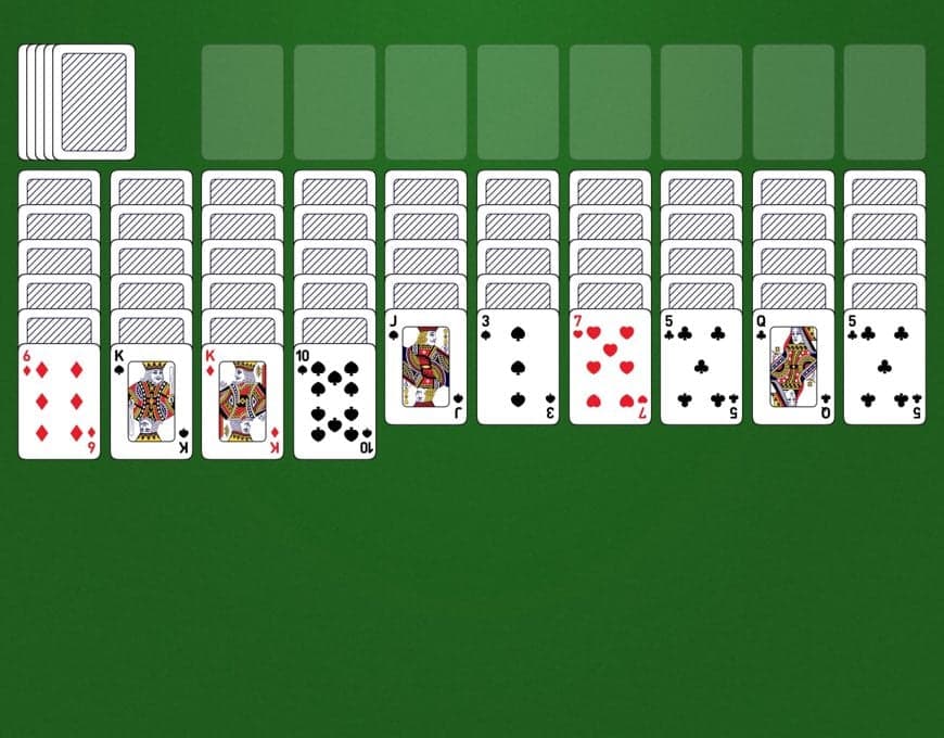 Screenshot of Spider Solitaire 4 suits card game
