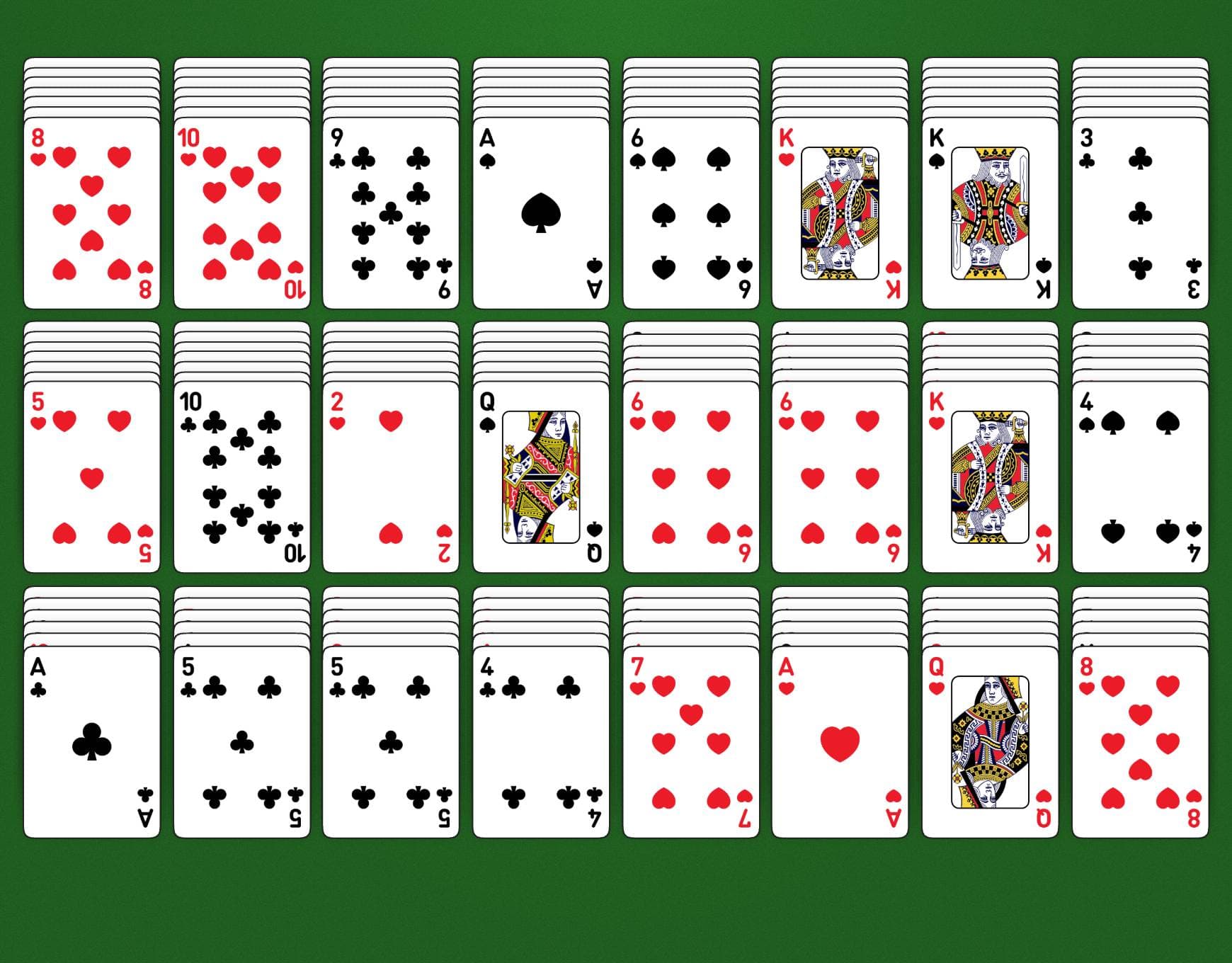 Disposition du jeu Triple Fourteens