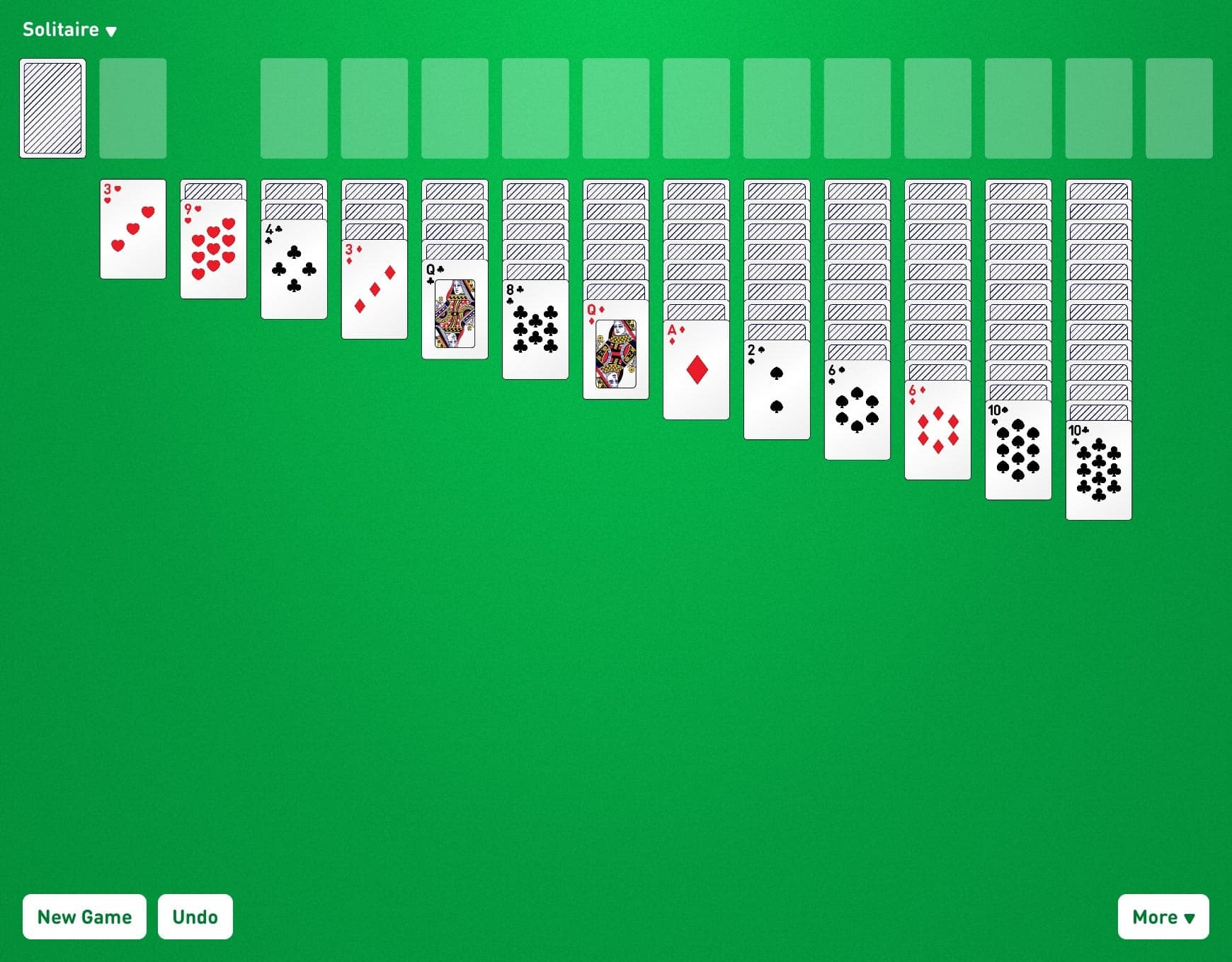 Triple Klondike Game Layout